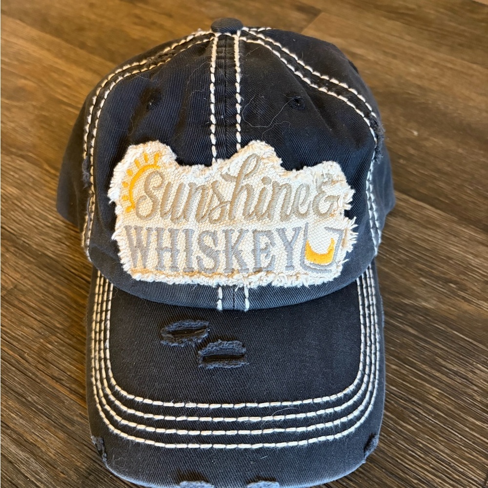 KBETHOS Women's Sunshine & Whiskey Vintage Distressed Baseball Hat